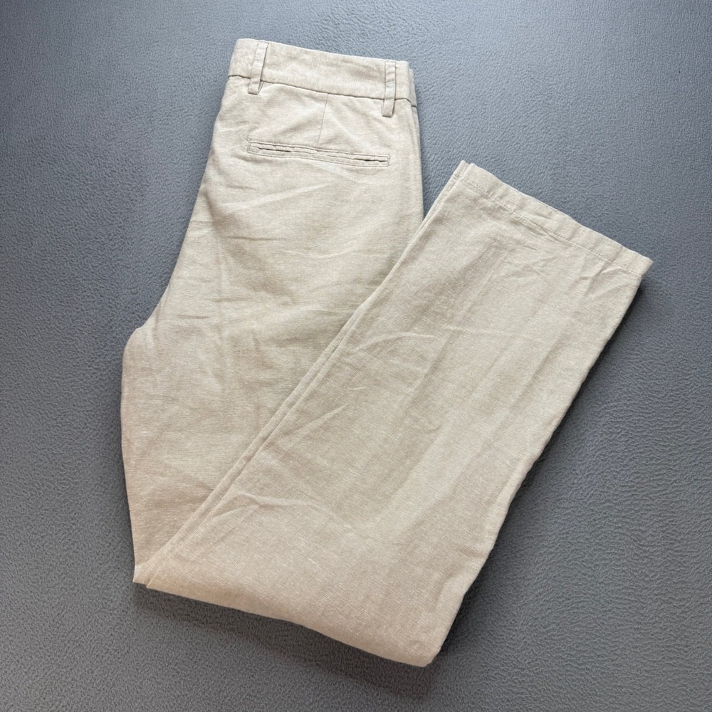 Old Navy 90s Straight Pants Men 29x30 (FIT 30x29) Beige Linen Blend Casual Chino
